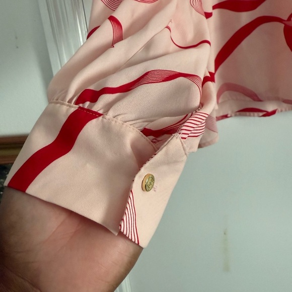Liz Claiborne Pink and Red Swirl Blouse - Picture 4 of 4